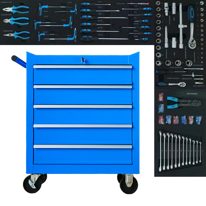 Heavy Duty Rolling Tool Chest with 5 Drawers, Lockable Tool Storage Cabinet on Wheels