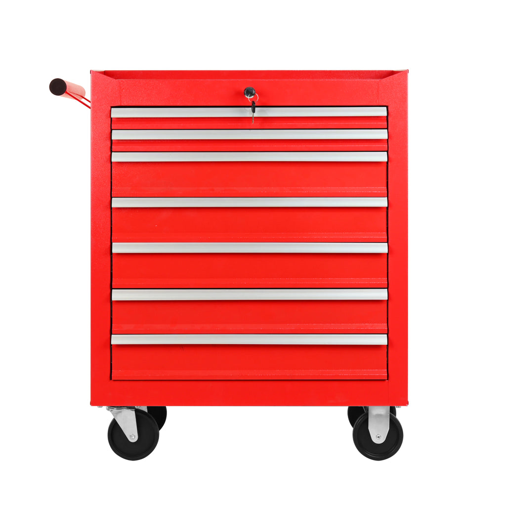 Lockable Rolling Tool Cabinet, Industrial Tool Storage Trolley with Drawers