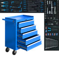 Lockable Rolling Tool Cabinet, Industrial Tool Storage Trolley with Drawers