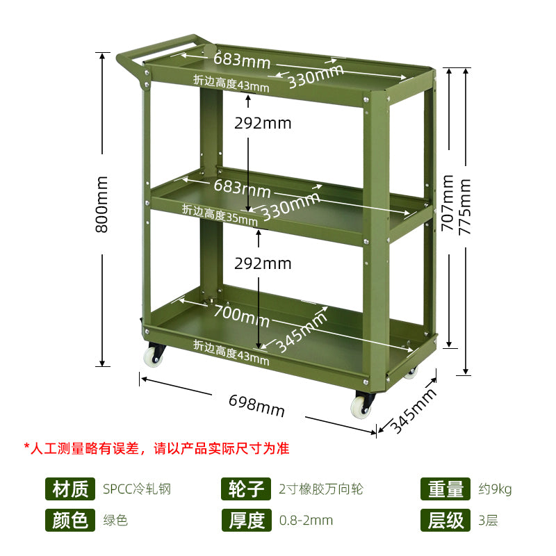 Customizable Green Utility Cart | Heavy Duty Steel Trolley for All Use