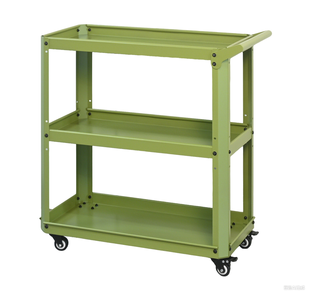 Custom Green 3-Tier Rolling Cart for Plants | Indoor Outdoor Garden Storage Trolley