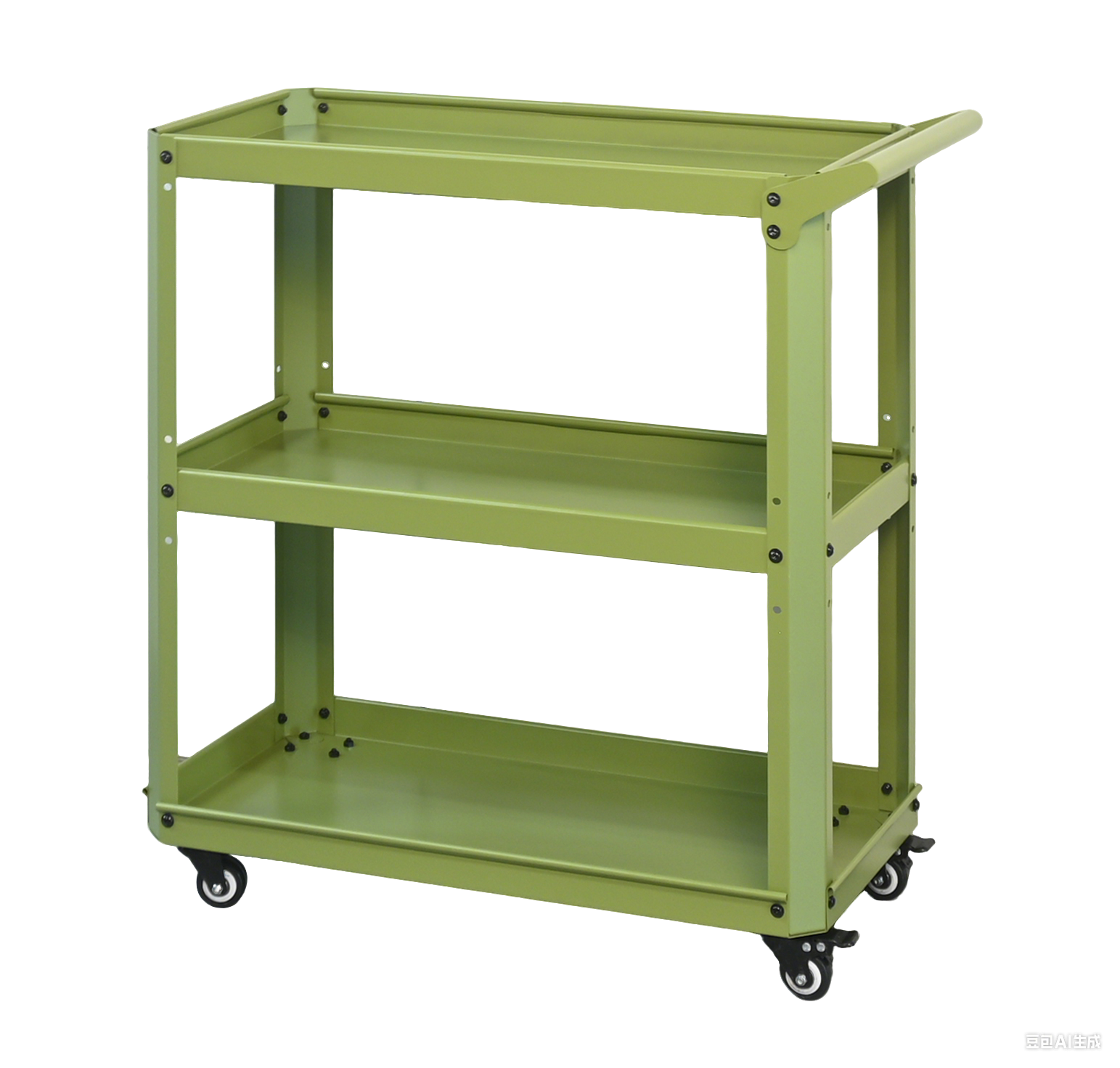 Custom Green 3-Tier Rolling Cart for Plants | Indoor Outdoor Garden Storage Trolley