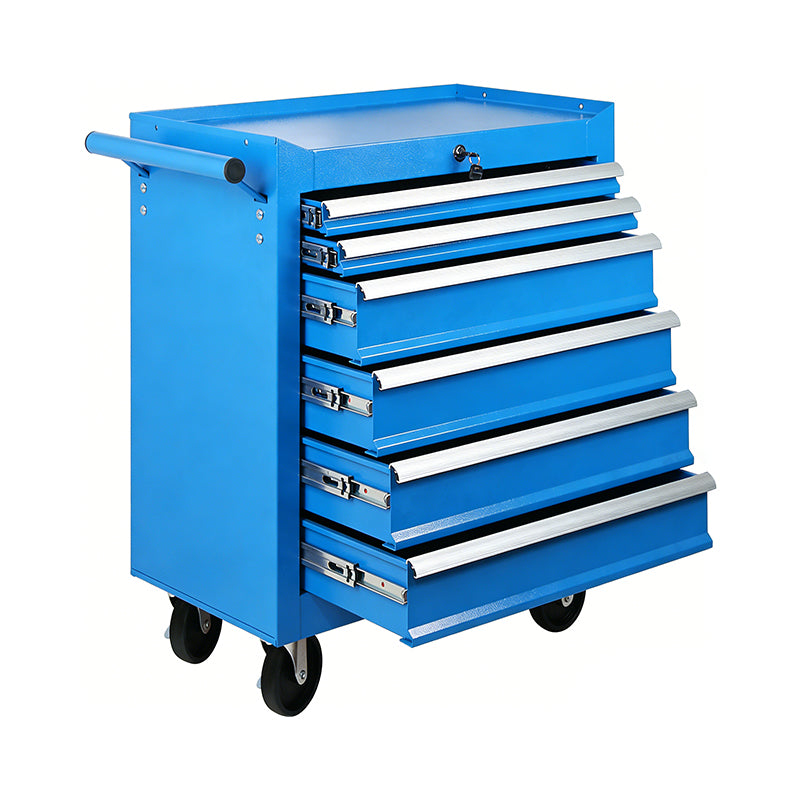 Heavy Duty Red Rolling Tool Chest, 7 Drawer Lockable Tool Organizer for Workshop