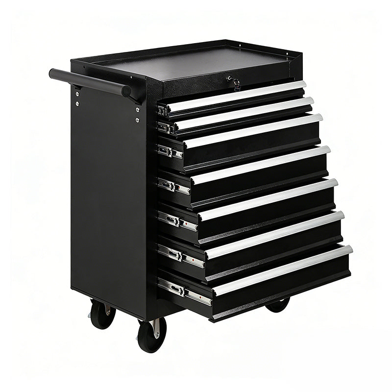 Heavy Duty Red Rolling Tool Chest, 7 Drawer Lockable Tool Organizer for Workshop