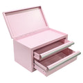 Stylish 2 Drawer Mini Tool Box, Portable Steel Storage Case for Crafts, Tools & More