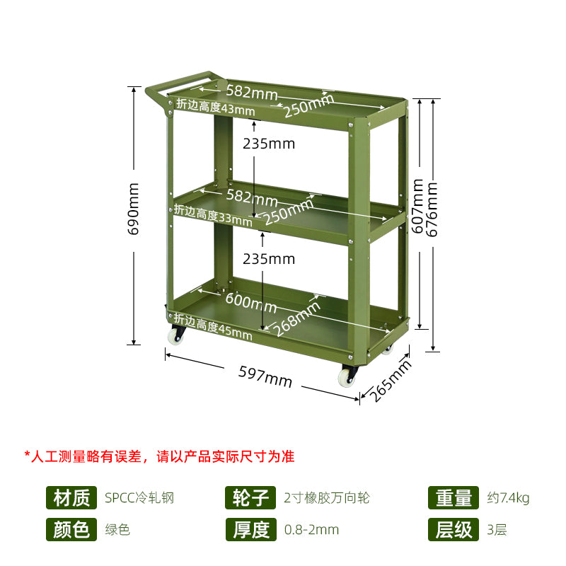 Customizable Green Utility Cart | Heavy Duty Steel Trolley for All Use