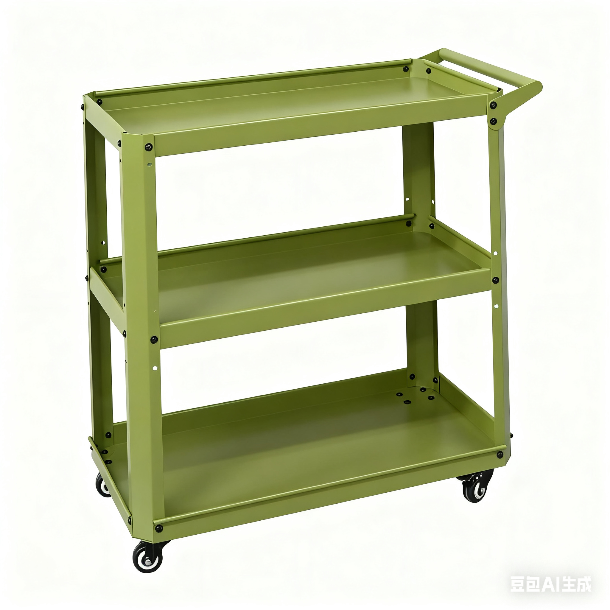 Custom Green 3-Tier Rolling Cart for Plants | Indoor Outdoor Garden Storage Trolley